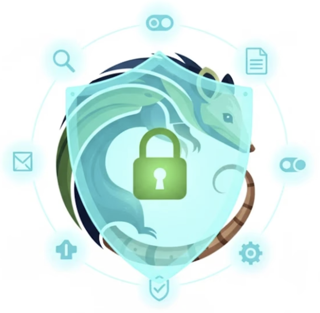 Lock symbol with security icons