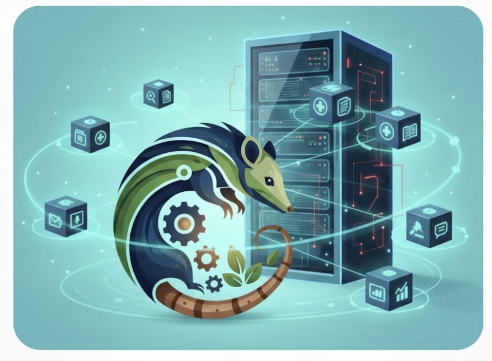 Small AI models represented by cubes